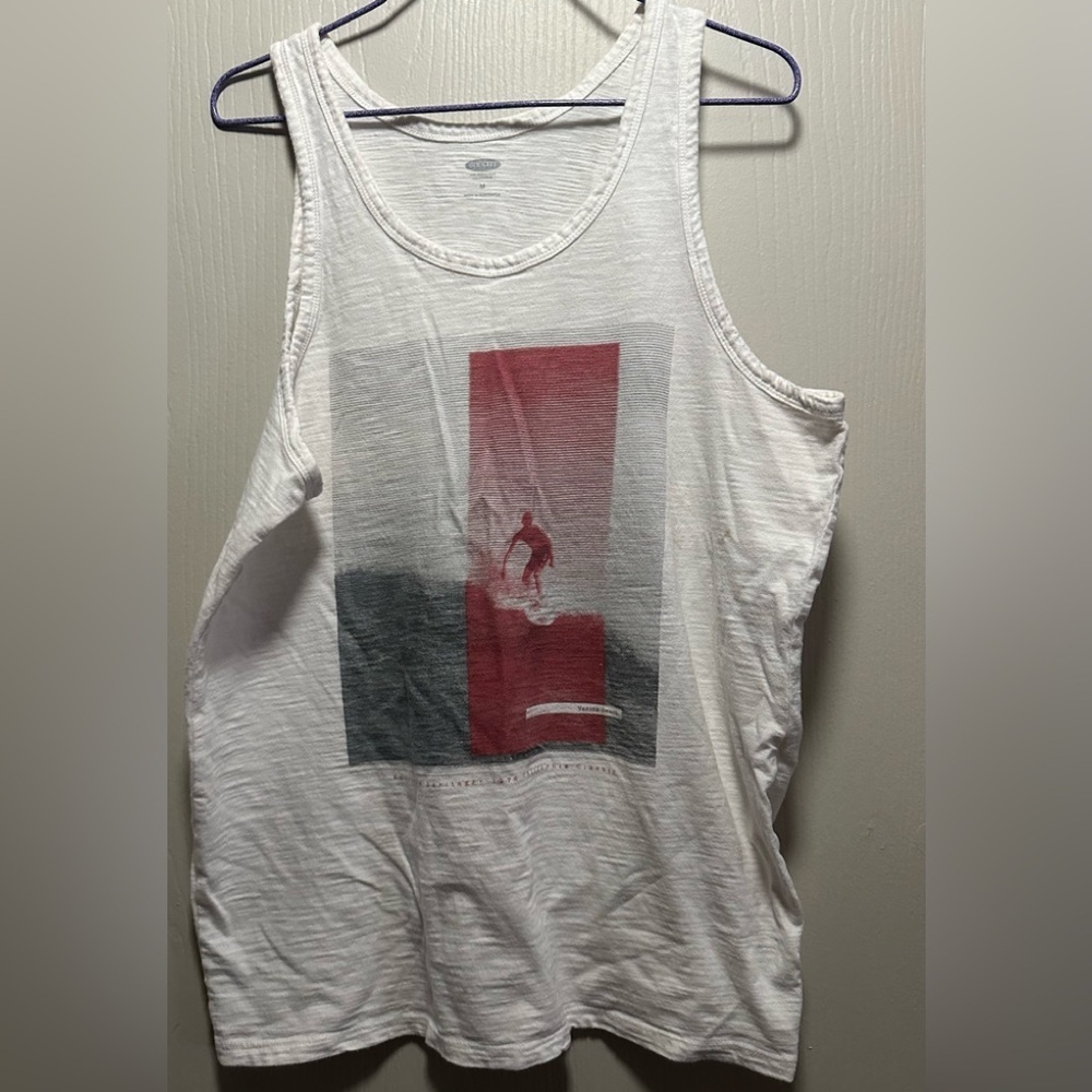 Old Navy Men's Graphic Tank Top - Surfer Print - Size M - Casual Summer Style